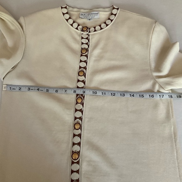 St. John Collection by Marie Gray Knit Cardigan Cream Size 10 - Picture 13 of 16